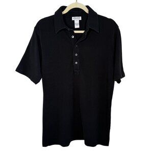 Piattelli Barneys New York Mens Black Short Sleeve Polo Shirt, L